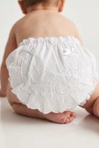 Calcinha Bebê Bunda rica Algodão Luxo Bordada à mão branca Batismo Calcinha Bebê Bunda rica Algodão Luxo Bordada à mão branca Batismo