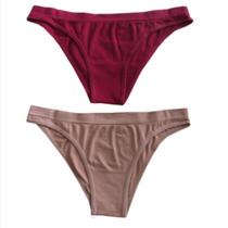 Calcinha Biquíni Básica Marsala e Nude Basic+ Confortável