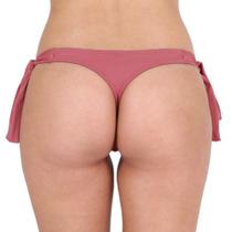 Calcinha biquini fio dental duplo lacinho amarrar regulagem moda praia proteção UV+50