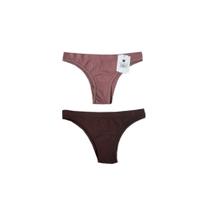 Calcinha Biquíni Sem Costura Rosa Claro e Nude Basic + Confortável