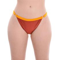 Calcinha Biquini tanga com regulagem bicolor Pathy