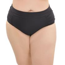 Calcinha Biquini Tanga Drapeado Lateral Cintura Alta Plus Size Arsiè