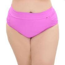 Calcinha Biquini Tanga Drapeado Lateral Cintura Alta Plus Size Arsiè