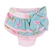 Calcinha Bonito pra Cachorro Babado Floral Rosa para Cães - Tamanho P
