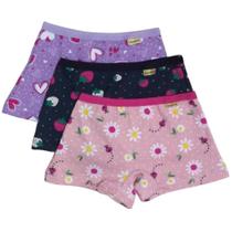 Calcinha box shortinho ribana estampado infantil feminina menina Mavique