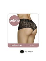 Calcinha boxer em renda Selene M Preta