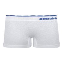 Calcinha Boxer Infantil Jacquard Marmorizado sem Costura Branca