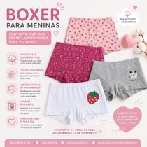 Calcinha Boxer Infantil Kit 6 Unidades Super Conforto
