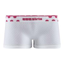 Calcinha Boxer Jacquard Infantil Cós de Bolinha sem Costura Branco Zee Rucci Calcinha Boxer Jacquard Infantil Cós de Bolinha sem Costura Branco Zee Rucci