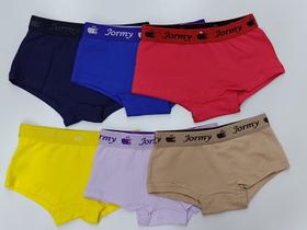 Calcinha Boxer Shortinho Cuequinha Infantil Feminina Linda e Confortável - Kit com 6 peças - Ref 29 - Jormy