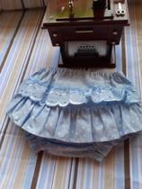 Calcinha bunda Rica azul veste baby de 3/6 meses