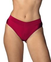 Calcinha Calça Cavada Cítara DeMillus 26065 Elastano Cós Duplo e Sem Elástico Carmim Tam. P ao XG
