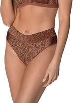 Calcinha Calça Cavada Firantela DeMillus 26642 Em Elastano Cós Sem Elástico Bronze Tamanho G