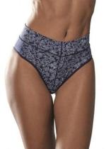 Calcinha Calça Cavada Firantela DeMillus 26642 Em elastano Cós Sem Elástico Cor Marinho Tam. P ao XG