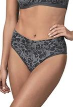 Calcinha Calça Cavada Olimpo DeMillus 26639 Estampa Exclusiva Cor Chumbo Tamanhos P ao XG