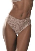 Calcinha Calça Cavada Olimpo DeMillus 26639 Estampa Exclusiva Em Elastano Cor Bege Tamanhos P ao XG