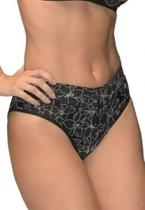 Calcinha Calça Cavada Olimpo DeMillus 26639 Estampa Exclusiva Em Elastano Cor Preto Tamanhos P ao XG