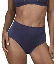 Calcinha Calça Clássica Bibelô DeMillus 57487 Elastano com Relevo em Poá Cor Marinho