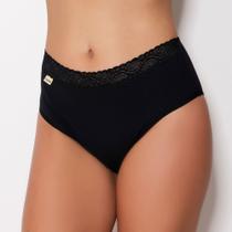 Calcinha Calça Cotton de Algodão Confort com Renda Calcinha Calça Cotton de Algodão Confort com Renda
