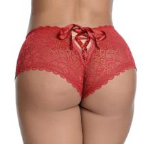 Calcinha Caleçon em Renda com Fita de Cetim Transpassada - Conforto e Estilo Calcinha Caleçon em Renda com Fita de Cetim Transpassada - Conforto e Estilo