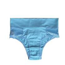 Calcinha Cintura Alta Clássica de Microfibra e Renda