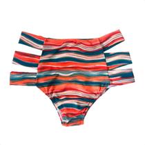 Calcinha Cintura Alta Com 3 Fitas Avulsa Lançamento Feminino Moda Praia Hot Pants