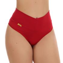 Calcinha Cintura Alta Modeladora Tanga Fio Dental Duplo Cós Alto Lingerie Feminina