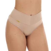 Calcinha Cintura Alta Modeladora Tanga Fio Dental Duplo Cós Alto Lingerie Feminina