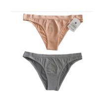 Calcinha Clássica Bege e Mescla Basic+ Sem Costura Calcinha Clássica Bege e Mescla Basic+ Sem Costura