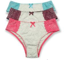 Calcinha de algodão kit com 5 pecas Mylla lingerie