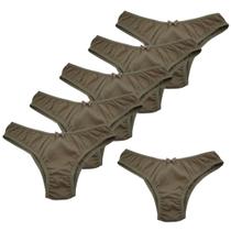 Calcinha de algodão, modelo tanga, cor neutra, antialérgica, Tam M - kit 6 un