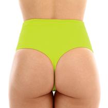 Calcinha de biquíni avulsa hot pants sunkini fio dental lateral larga cintura alta retrô forrada