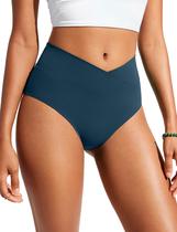 Calcinha de Biquíni CRZ YOGA Cintura Alta V Azul Insígnia P Calcinha de Biquíni CRZ YOGA Cintura Alta V Azul Insígnia P