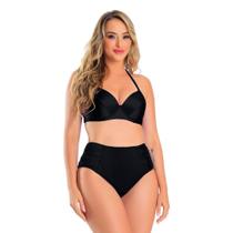 Calcinha de Biquíni Efeito Zero Barriga Tanga Modela e Reduz Banho de Mar Plus Size Drapeado