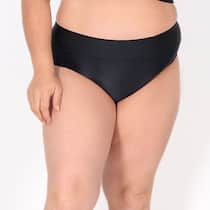 Calcinha de Biquíni Plus Size Cintura Alta Preto Calcinha de Biquíni Plus Size Cintura Alta Preto