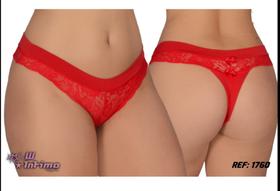 Calcinha de renda com cós microfibra kit com 3 peças Ref 1760 Calcinha de renda com cós microfibra kit com 3 peças Ref 1760