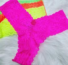 Calcinha de renda cor neon pink tamanho p Calcinha de renda cor neon pink tamanho p