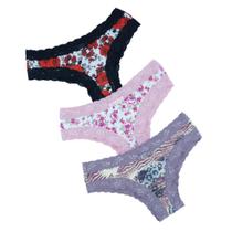 Calcinha Debora, Microfibra macia e renda, Tam G - kit 3 un Calcinha Debora, Microfibra macia e renda, Tam G - kit 3 un