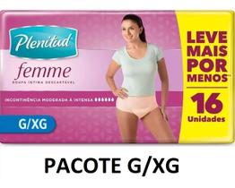 Calcinha Descartável Pós Parto e Incontinência Plenitud Feminina Tam G XG 16 Unid