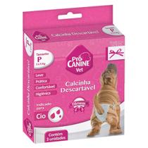 Calcinha Descartável PróCanine P Para Cães com 3 und