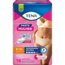 Calcinha Descartável Roupa Íntima Tena Pants Mulher Nude P/M 16 Unidades