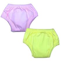 Calcinha Desfralde Algodão Absorvente Kit 2und Rosa Amarelo Calcinha Desfralde Algodão Absorvente Kit 2und Rosa Amarelo