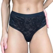 Calcinha Digníssima Cintura Alta Cavada Em Renda - Lingerie Sensualle Calcinha Digníssima Cintura Alta Cavada Em Renda - Lingerie Sensualle