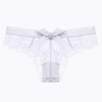 Calcinha feminina branca - Transparente, cintura média Calcinha feminina branca - Transparente, cintura média