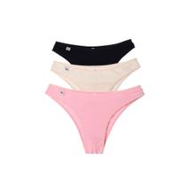 Calcinha Feminina kit 03 Cotton Biquini Reforçada