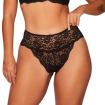 Calcinha Feminina Midi Size Hot Pant em Renda Liebe