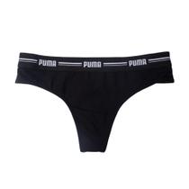 Calcinha Feminina Puma Fio Dental Elástico Logo Preto Calcinha Feminina Puma Fio Dental Elástico Logo Preto