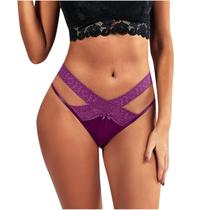 Calcinha feminina sexy soild renda cintura baixa G-string cuecas cuecas biquíni
