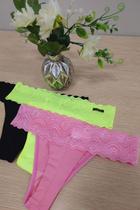 Calcinha Fio de Renda com Microfibra Tam-G -
