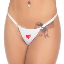 Calcinha Fio Dental Aplique Pimenta Sexy Branca Calcinha Fio Calcinha Fio Dental Aplique Pimenta Sexy Branca Calcinha Fio